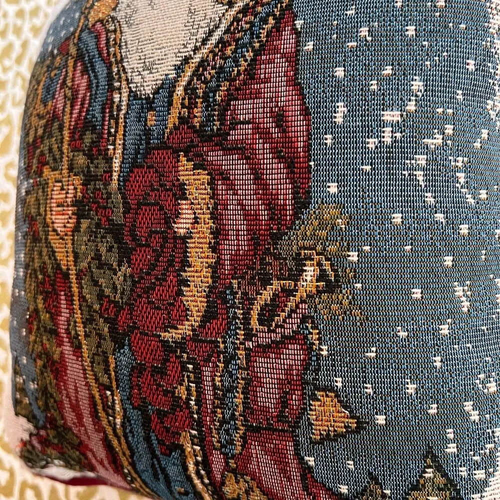 Vintage Old World Santa Claus Accent Pillow by Portofino Needlepoint 12
